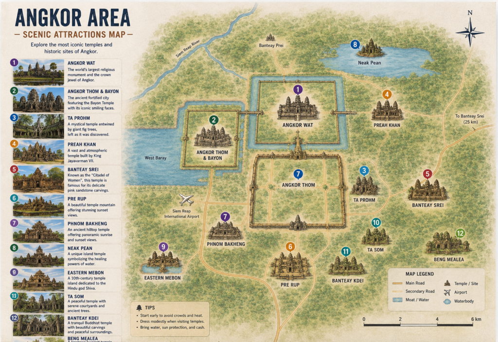 Angkor Wat: My Favorite 10 Temples Ranked map 01