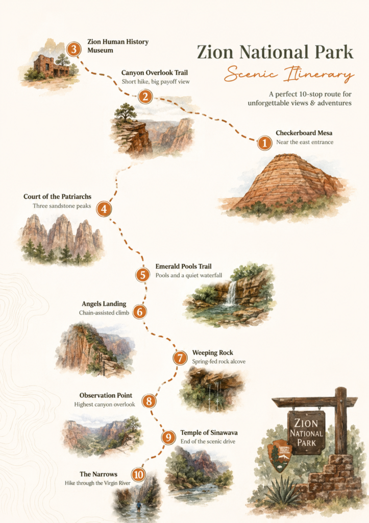 Top National Parks from Las Vegas map