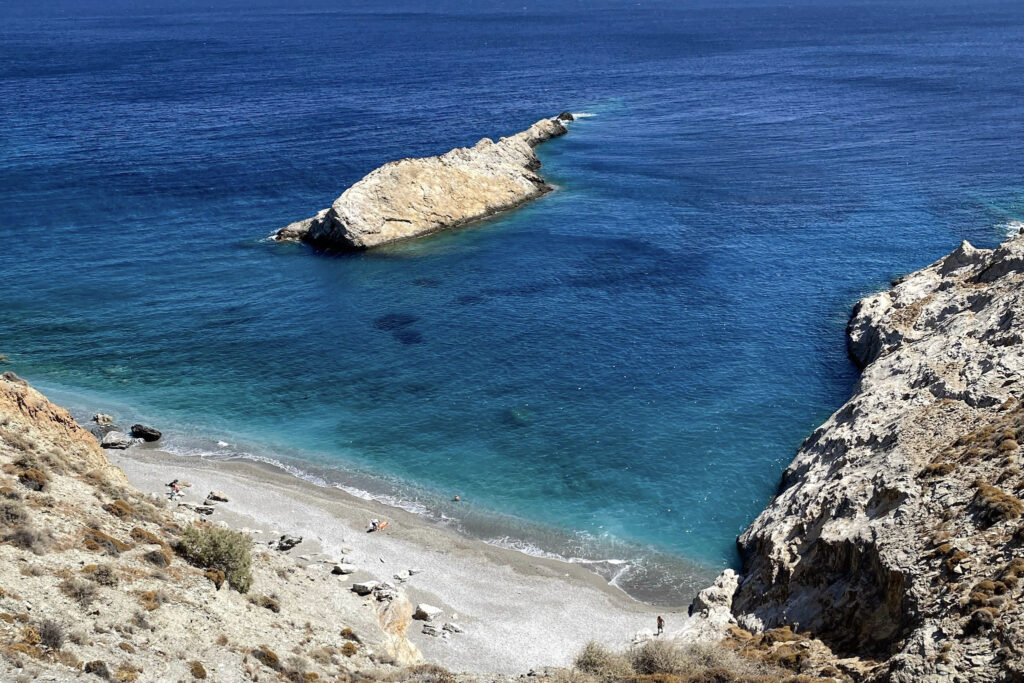 Best 10 Beaches in Crete, Greece Deep blue cove with rocky outcrop at Triopetra Beach, Crete