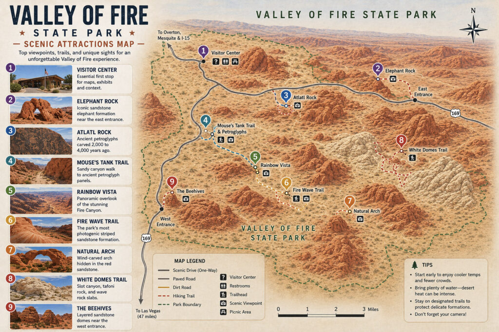 Valley of Fire: Day Trip from Las Vegas valley of fire state park map