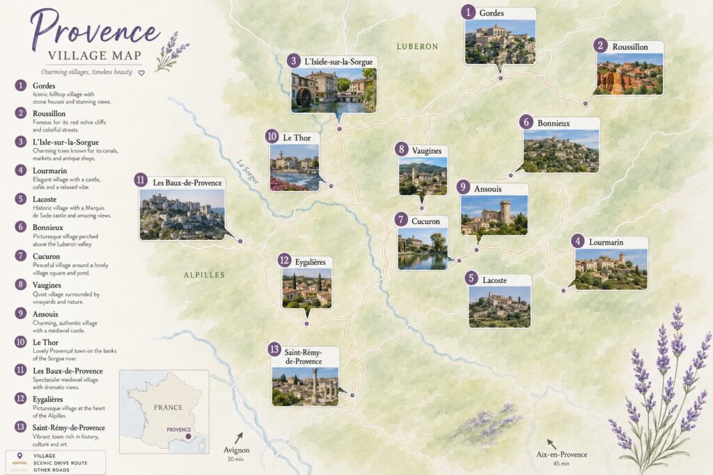 Top Places to Visit in Provence, France map01