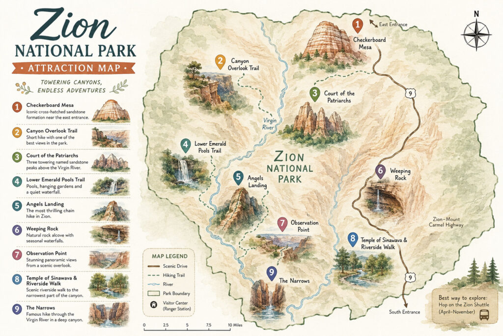 Zion National Park: The Complete Guide zion national park map