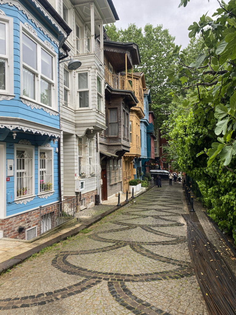 3 Days in Istanbul, Turkey Colorful historic wooden houses on a cobblestone street in the Kuzguncuk neighborhood of Istanbul Turkey