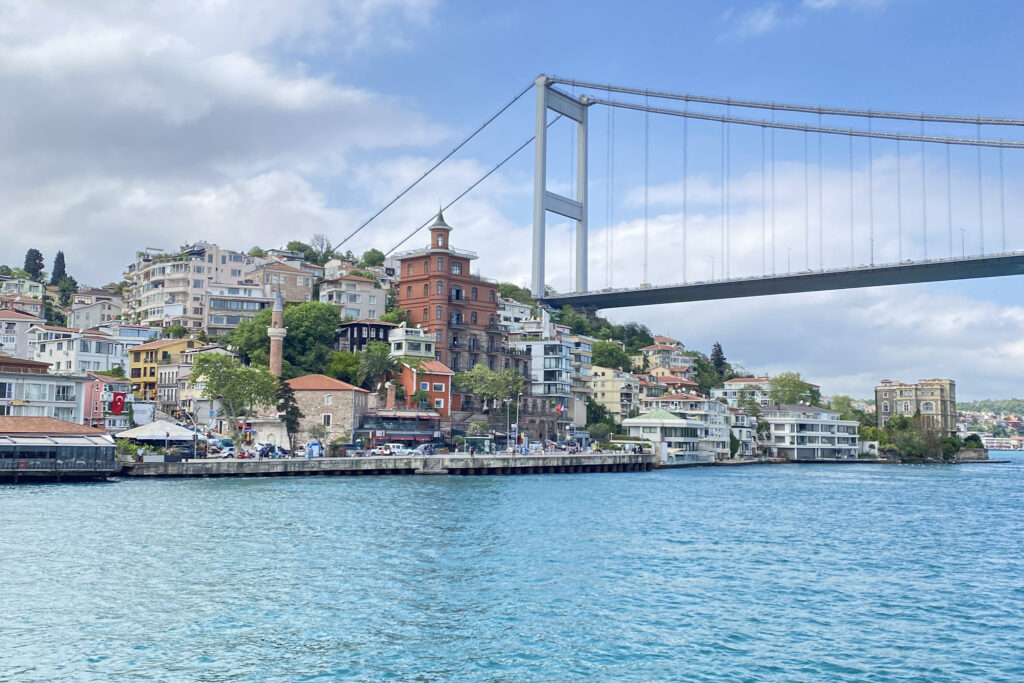 3 Days in Istanbul, Turkey The Fatih Sultan Mehmet Bridge over the Bosphorus Strait next to the historic Arnavutkoy waterfront in Istanbul