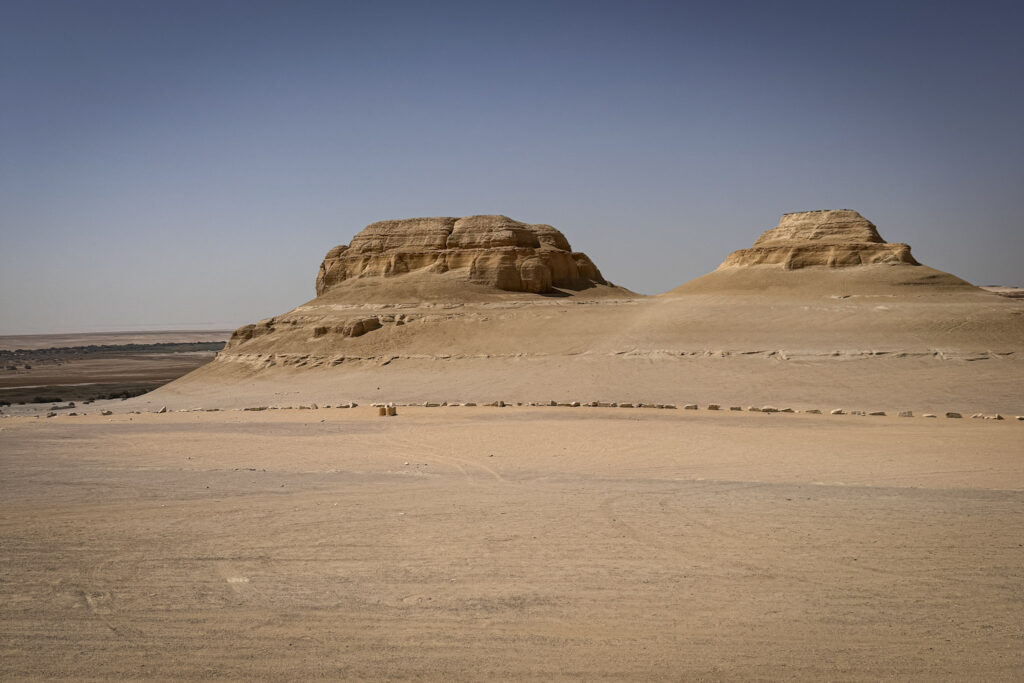 3 Days in Cairo, Egypt The iconic sandstone hills of Jabal El Medawara overlooking the desert landscape of El Fayoum Oasis, Egypt