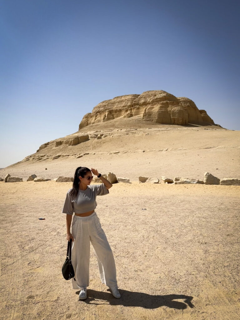 3 Days in Cairo, Egypt Standing at the base of Jabal El Medawara, completely mesmerized by the sheer scale of Fayoum's desert landscape