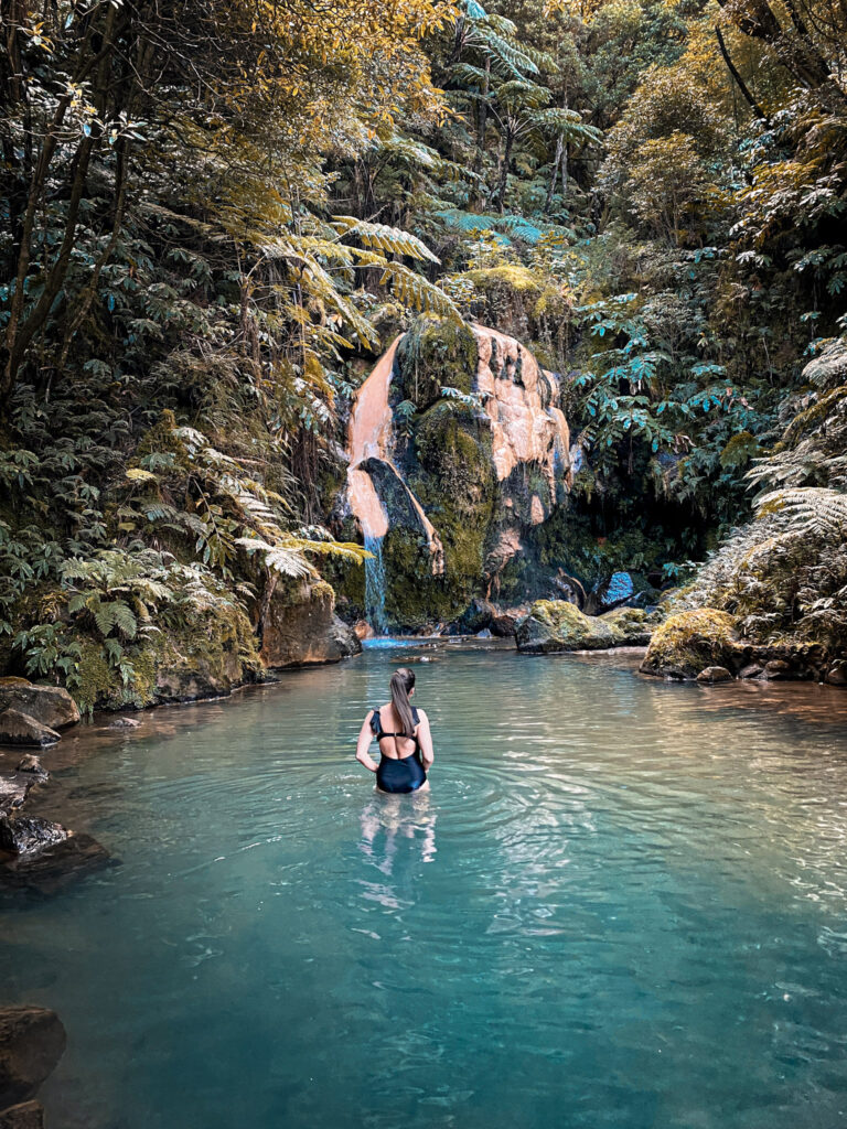 Top Things to Do in São Miguel, Azores Visiting the magical jungle hot springs and thermal waterfalls of Caldeira Velha on a São Miguel, Azores itinerary.