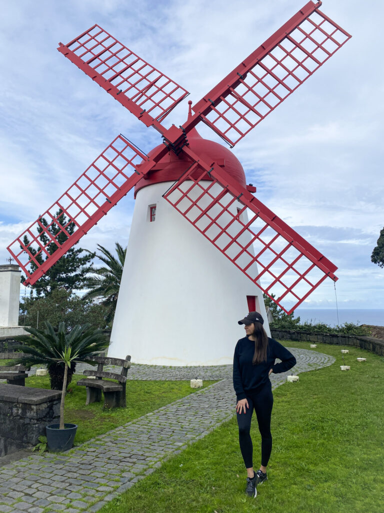 Top Things to Do in São Miguel, Azores Visiting the historic Pico Vermelho windmill heritage site on a scenic driving tour of northern São Miguel Island.